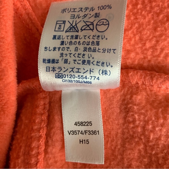 Lands End Orange Long Sleeve Zip Neck Fleece - Picture 13 of 14